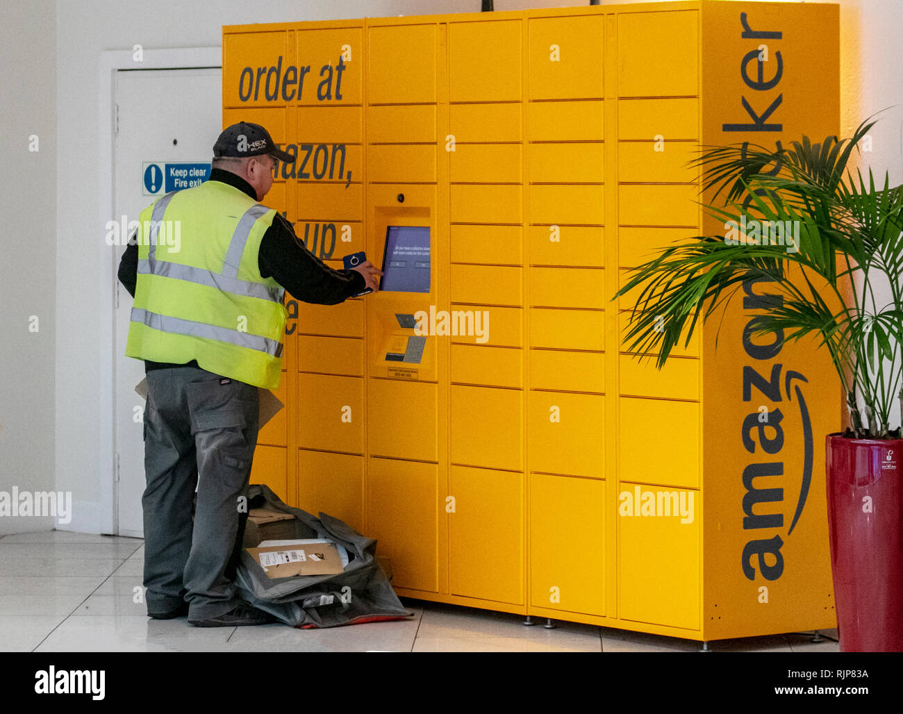 Order Pick Up point [ Locker for Amazon delivery parcels, UK Stock Photo