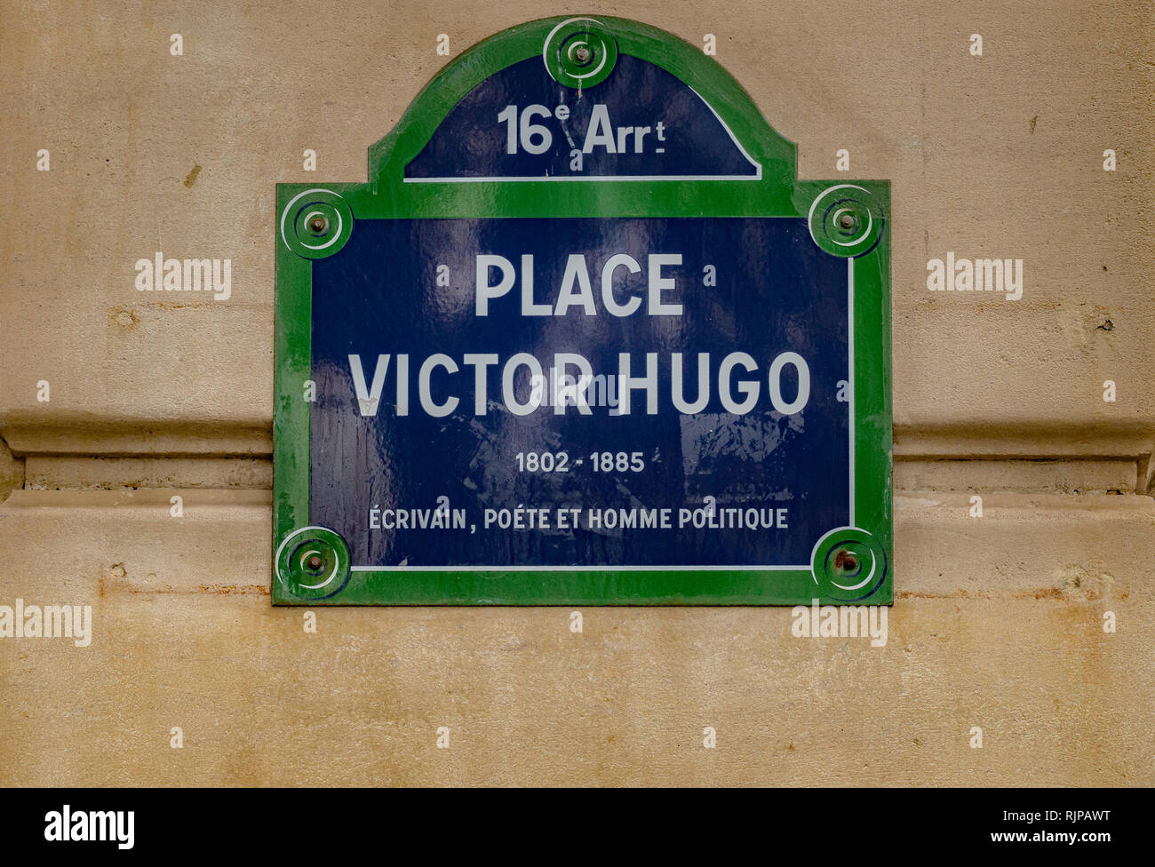 Street sign Place Victor Hugo , Paris ,France Stock Photo Alamy