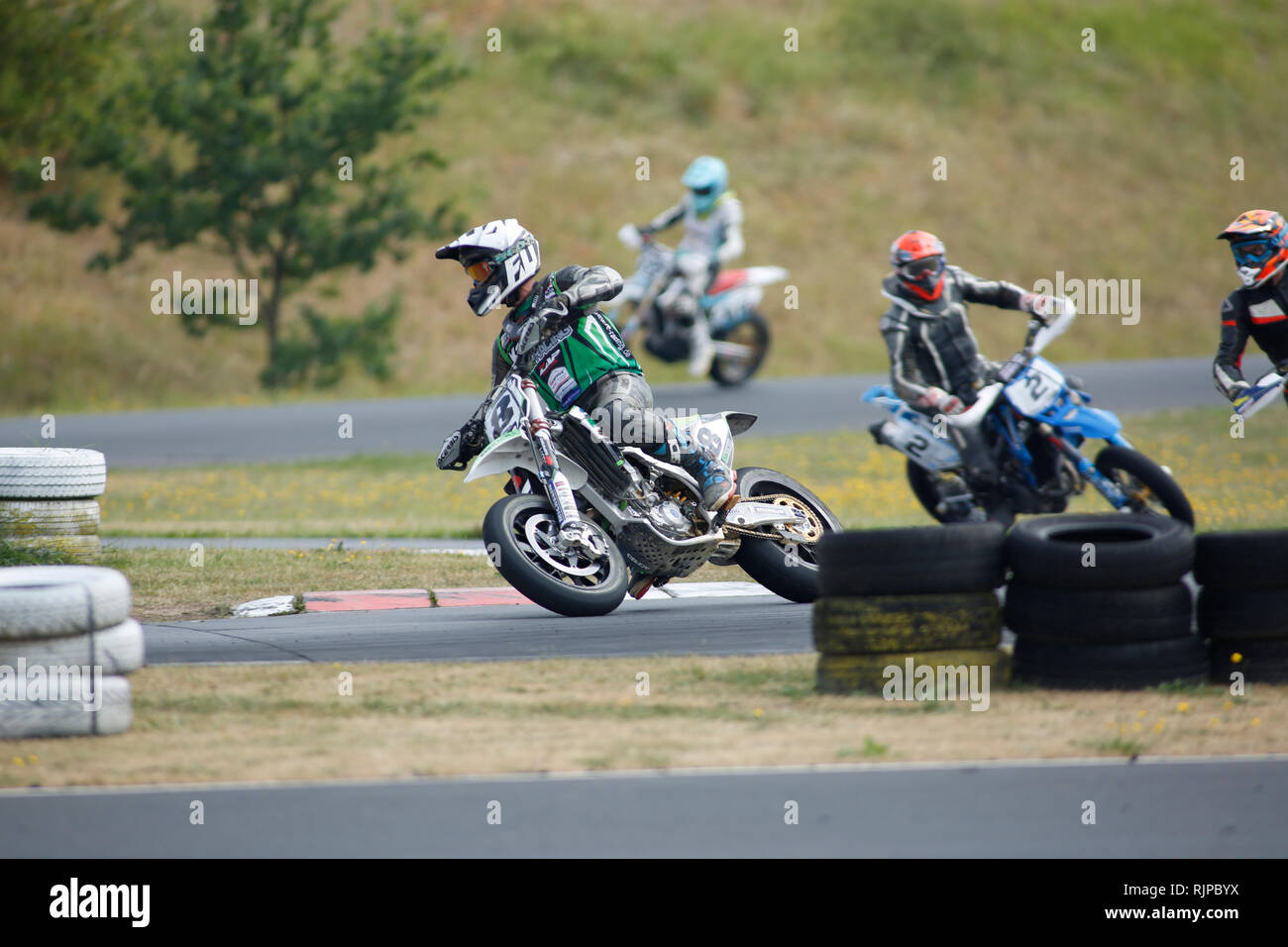 motorcycle racing,Czech Republic Stock Photo