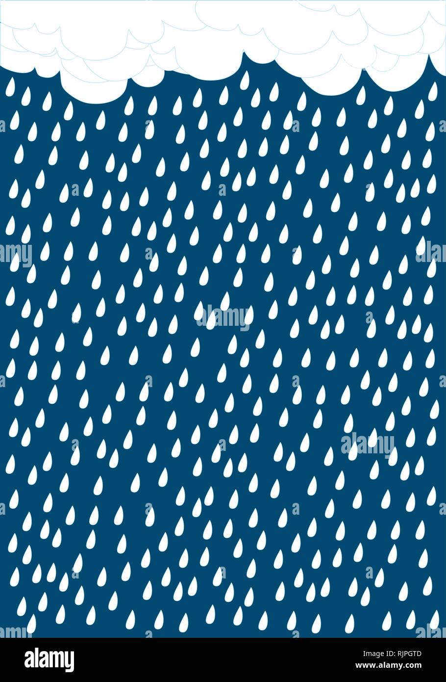 Vector illustration of clouds and rain Stock Vector