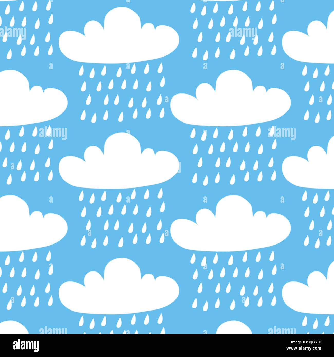 Clouds and rain vector pattern Stock Vector