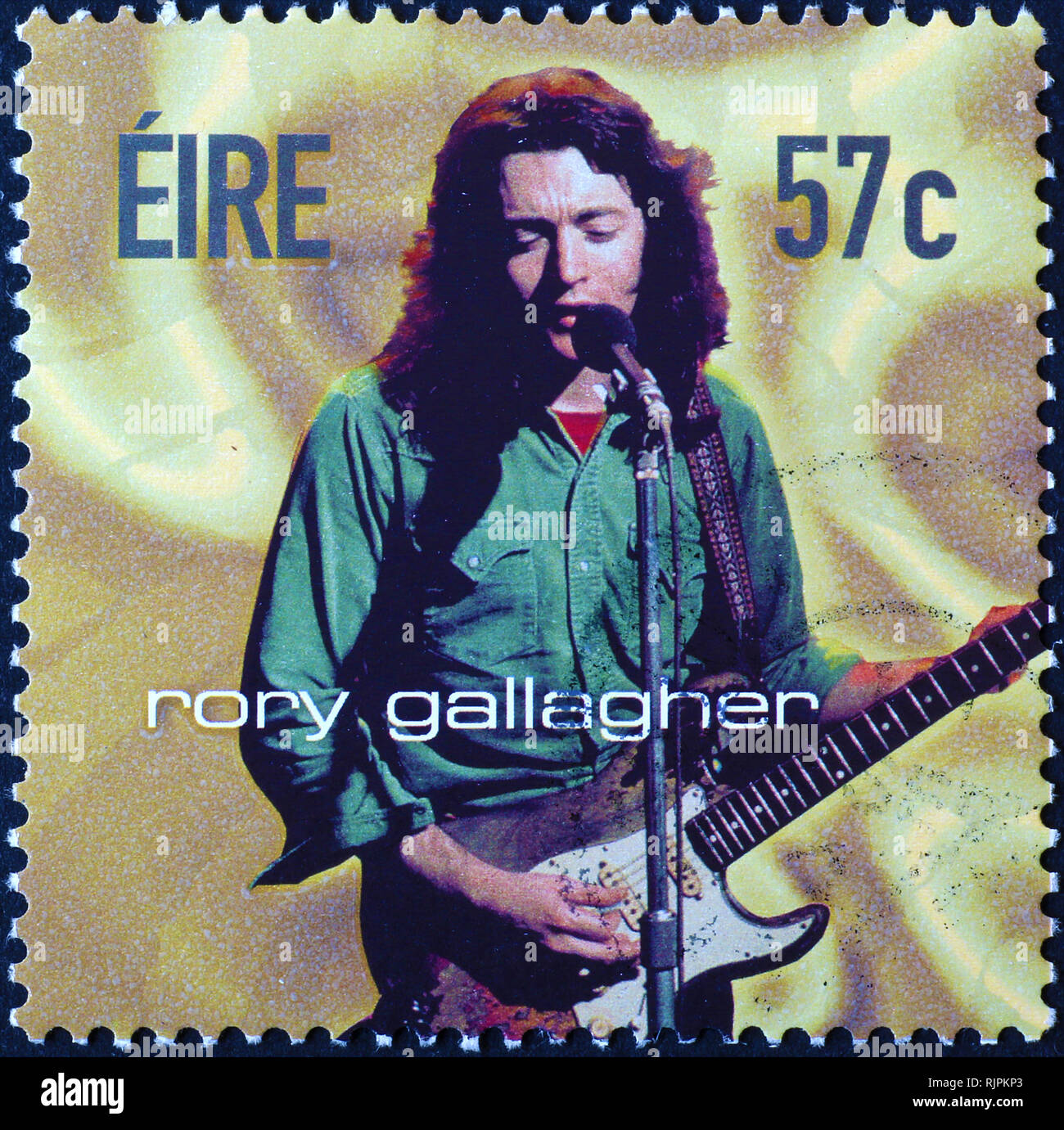 Rory Gallagher on irish postage stamp Stock Photo