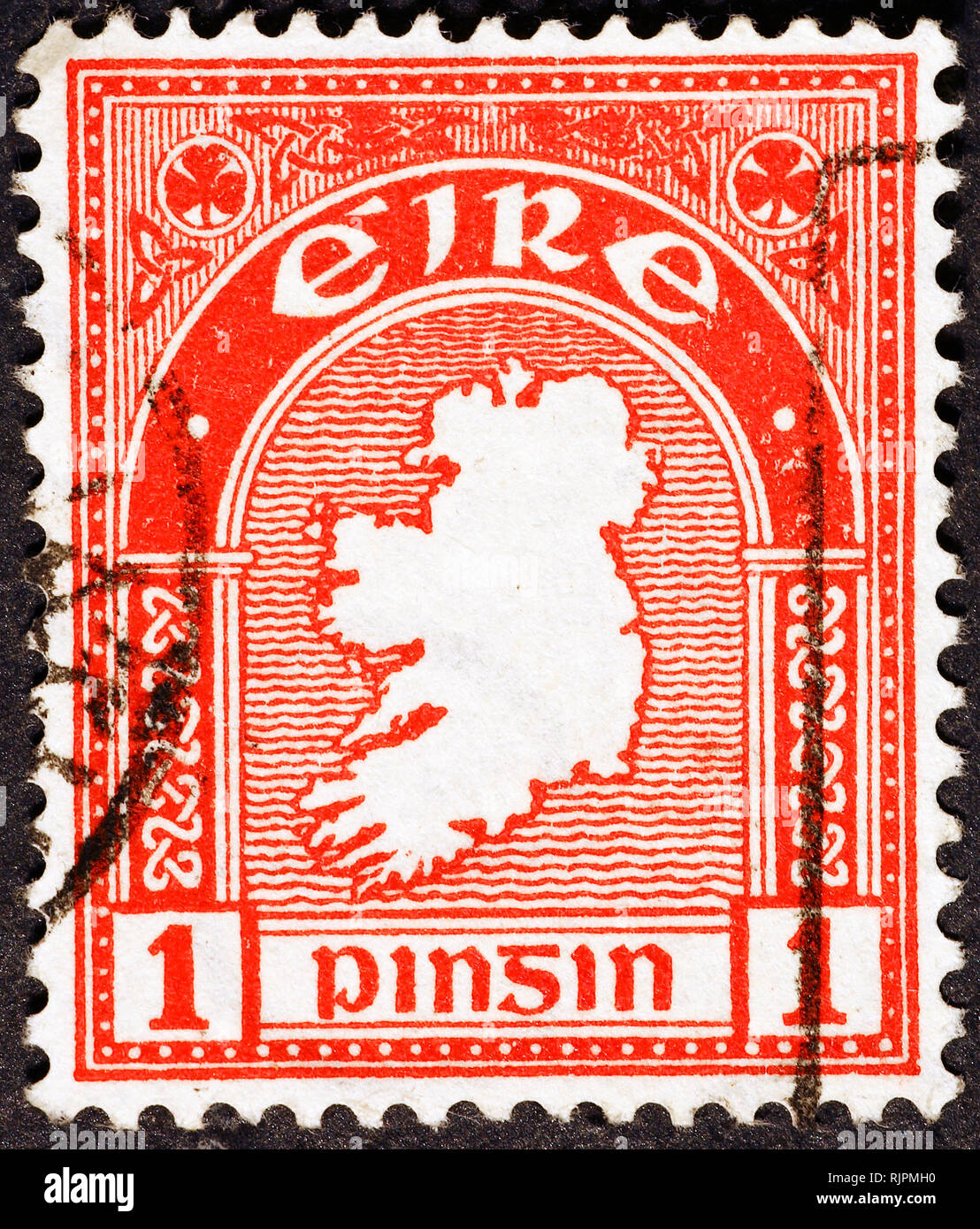 Blank map of Ireland on postage stamp Stock Photo Alamy