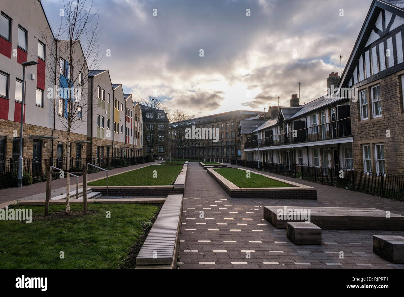 Modern City Centre homes in Back Roundhill Place near the centre of Bradford, West Yorkshire, England. Stock Photo