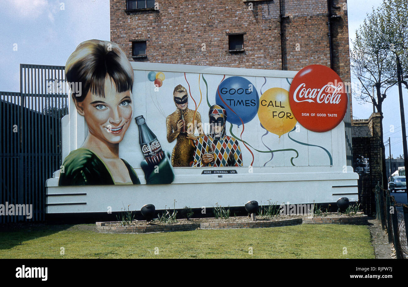 Classic Coca Cola billboard in England circa 1960s Stock Photo