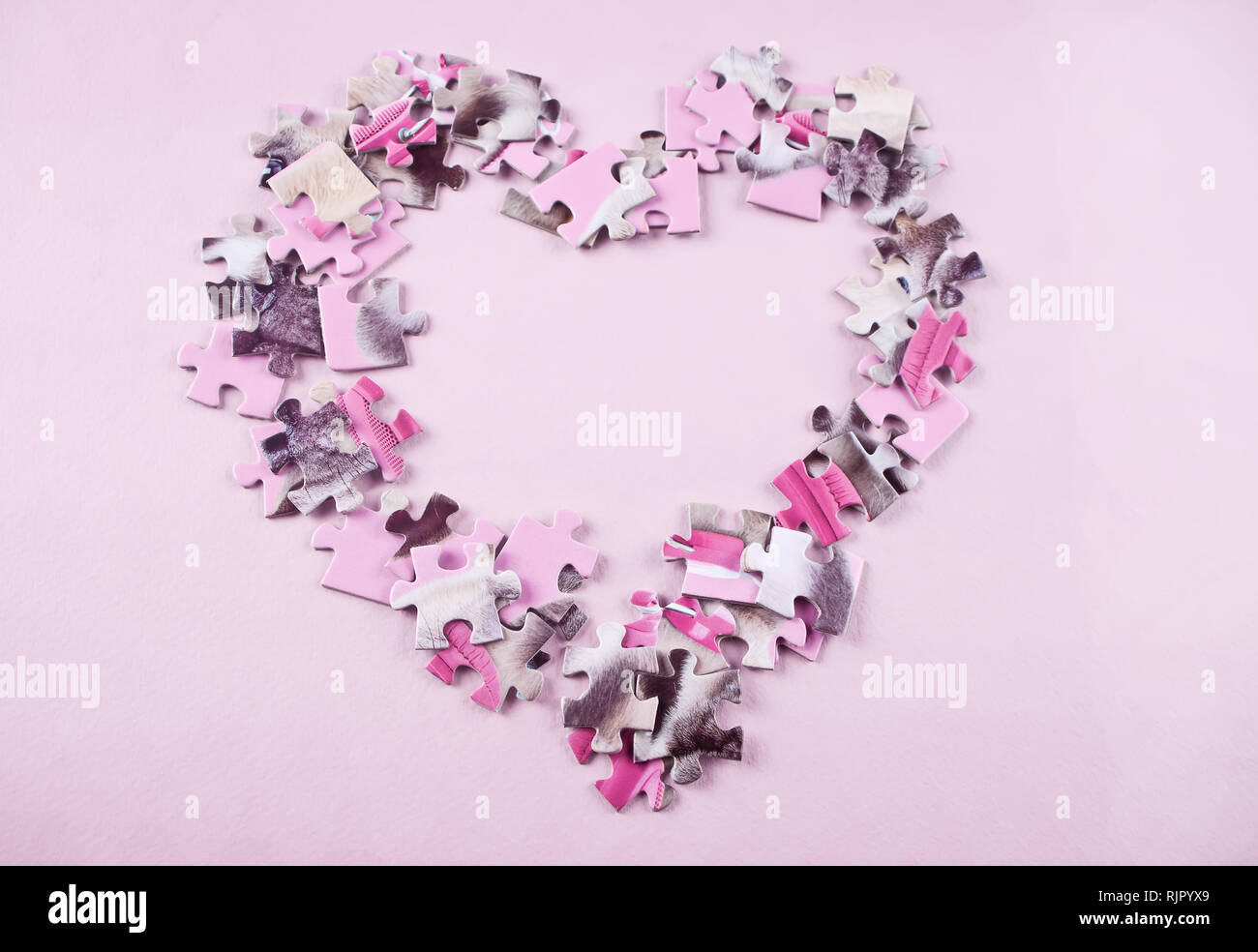 heart made from the puzzle Stock Photo