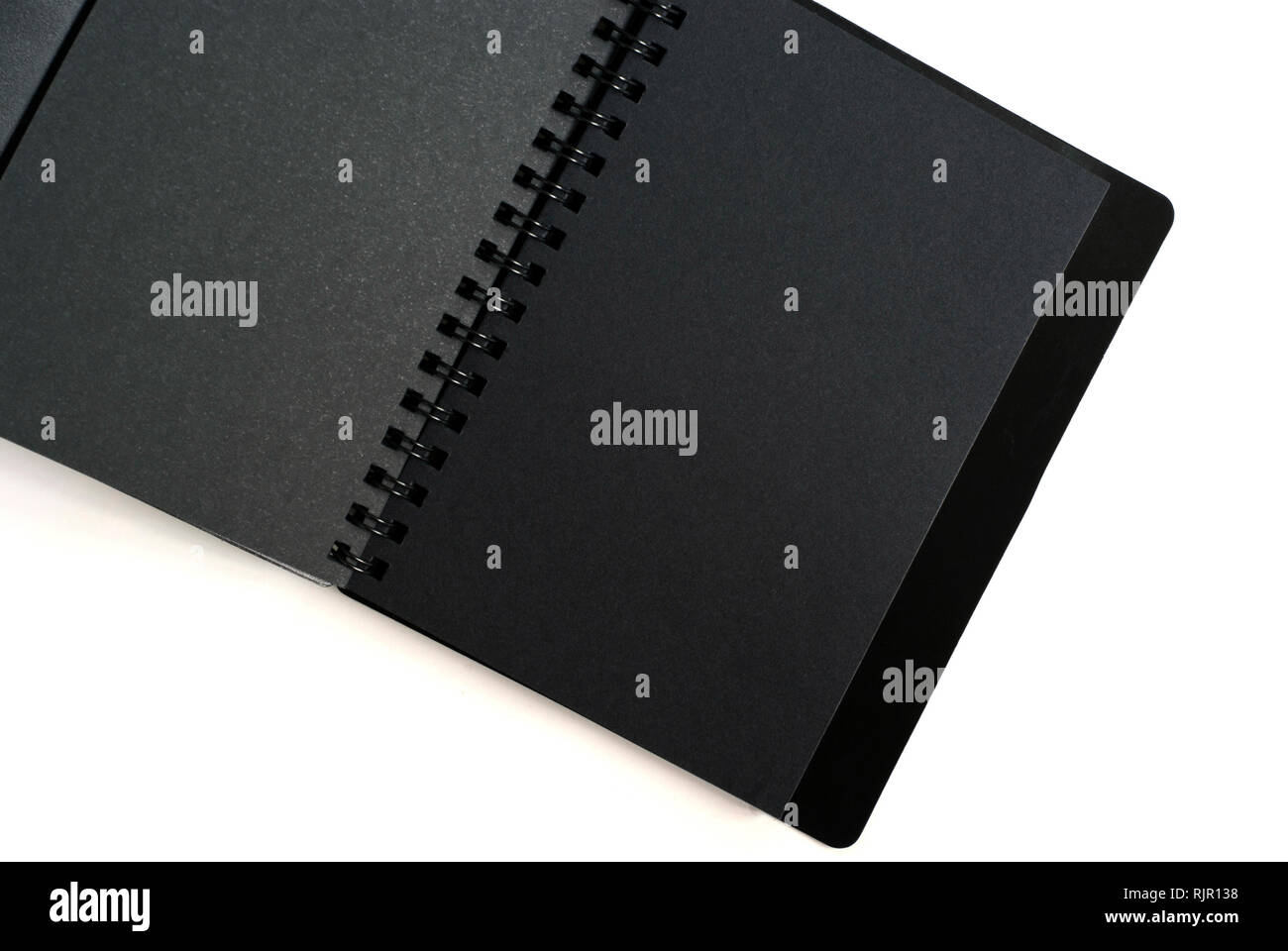 Black paper spiral notebook for white write Stock Photo Alamy