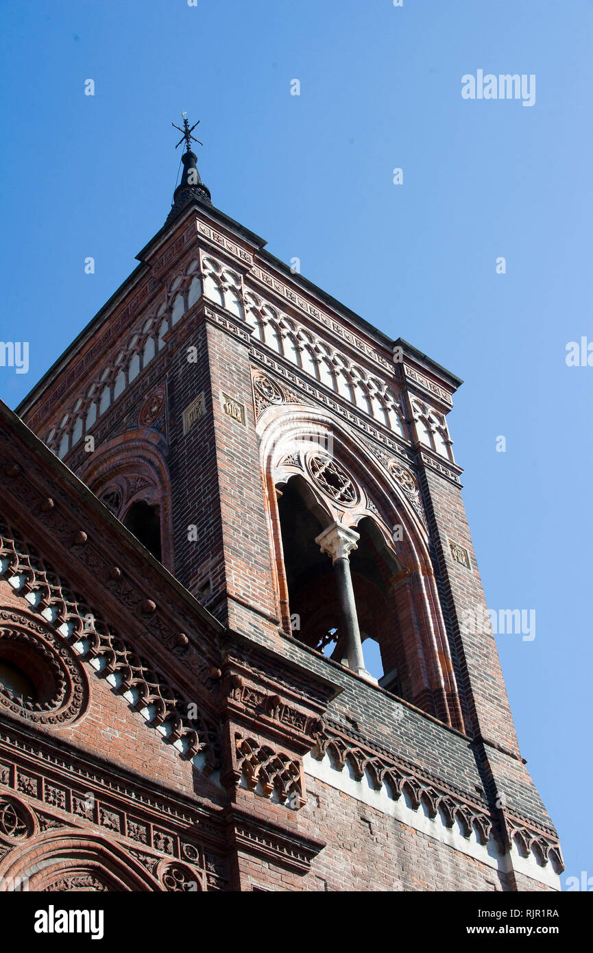 Italy, Lombardia, Monza, S. Maria in the street. Catholic Church with the facade in the Lombard Gothic brick Stock Photo