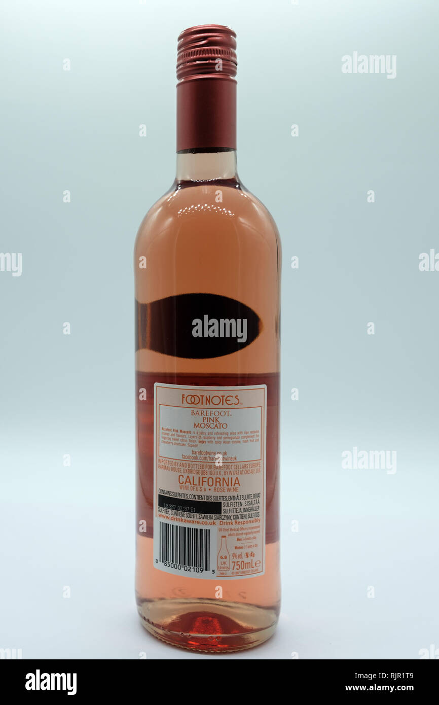 Largs, Scotland, UK - February 04, 2019: A Bottle of branded Rose Wine ...