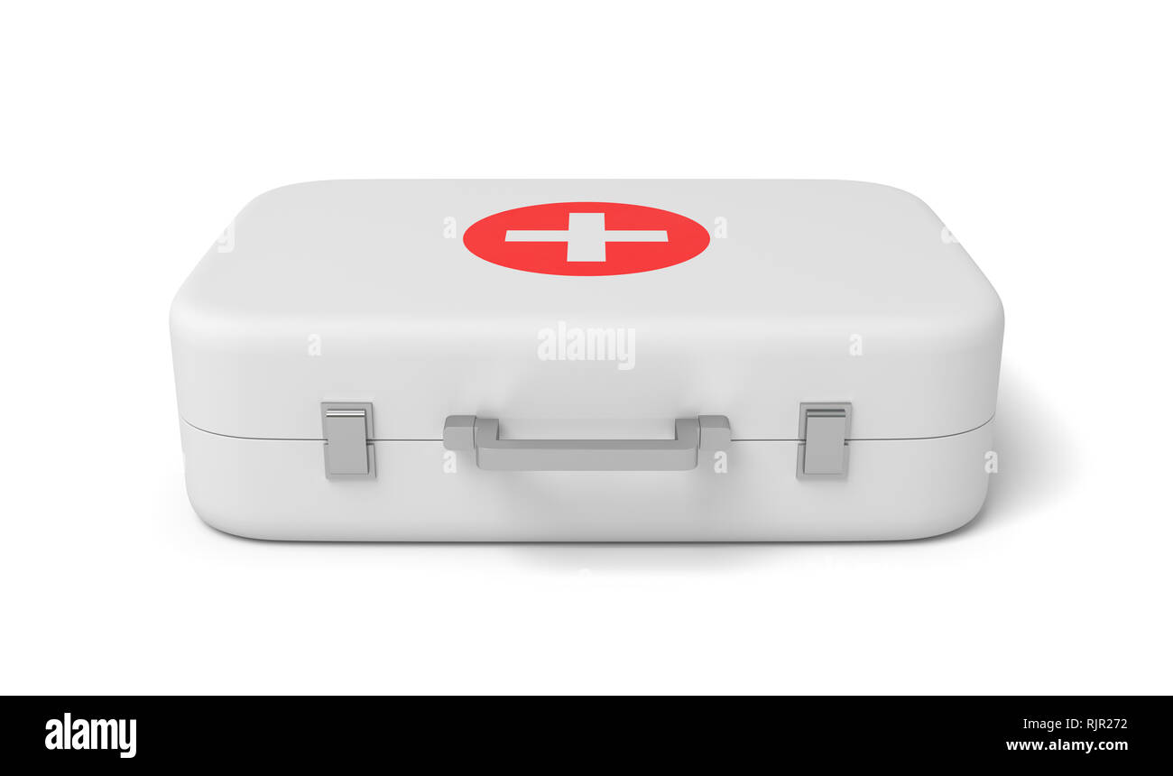 3d rendering of first aid medical box isolated on white background ...
