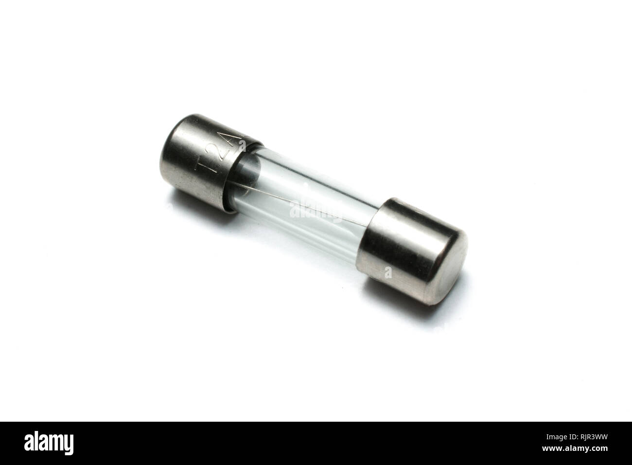 Electric glass fuse on white background, macro shot Stock Photo Alamy