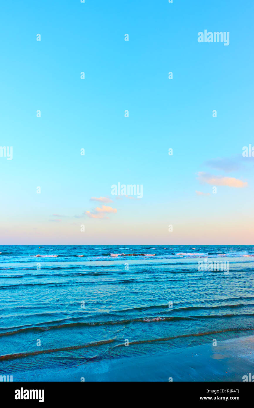 Blue sea and sky in the evening Stock Photo