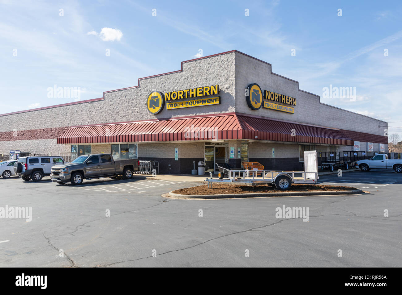 HICKORY, NC, USA-2/5/19: A Northern Tool + Equipment store, a family-owned business selling tools and equipment for construction and homeowners. Stock Photo