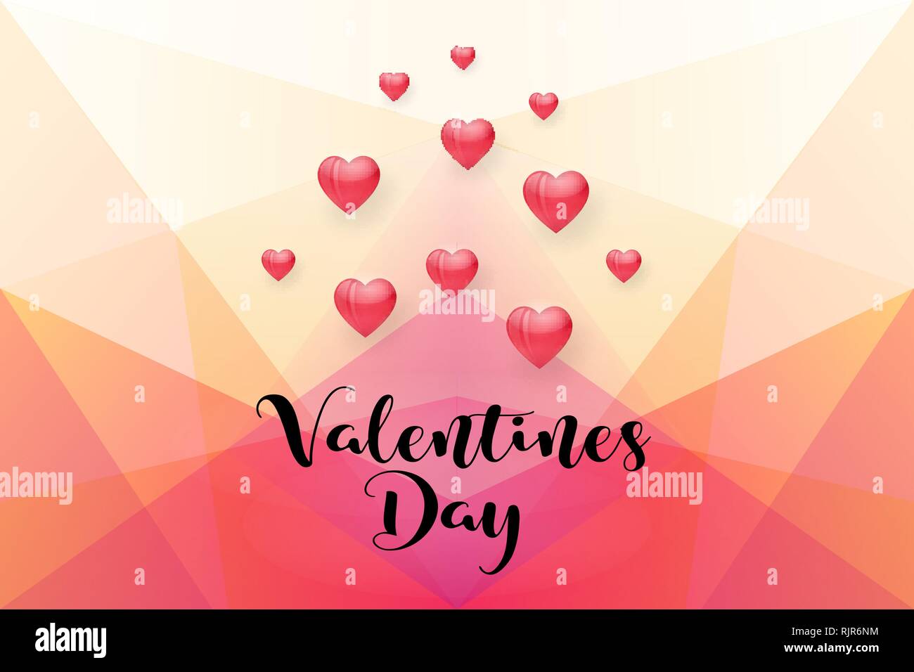 Valentines day sale, colorful low poly background, vector, illustration, eps file Stock Vector