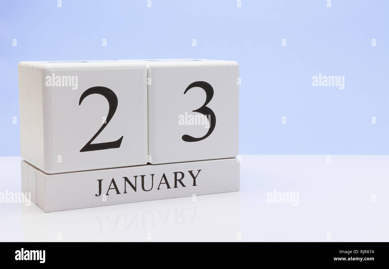 January 23st. Day 23 of month, daily calendar on white table with ...