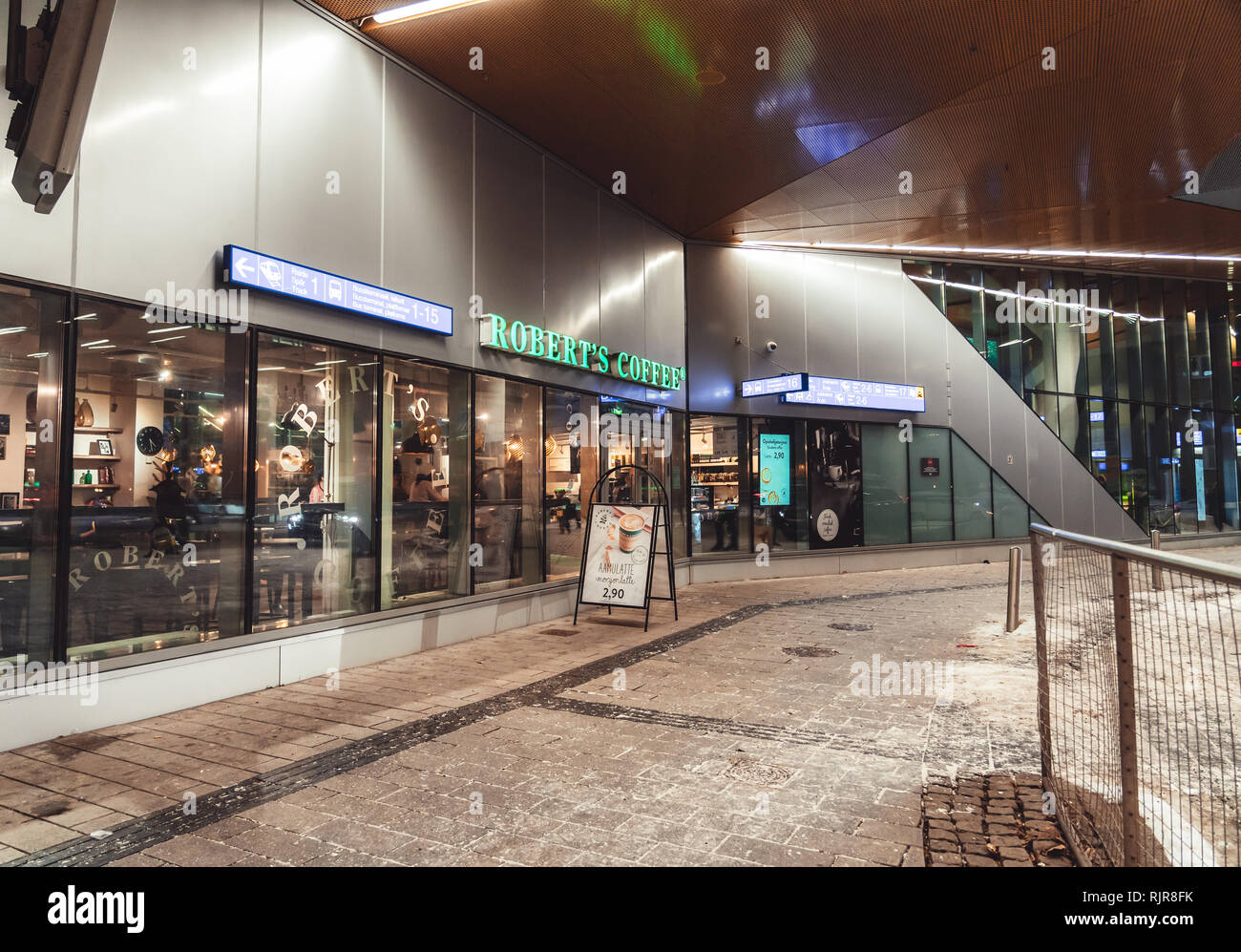 Editorial 01.18.2019 Vantaa Finland. Robets Coffee coffee shop at the Dixi shopping mall ground floor in Tikkurila Stock Photo