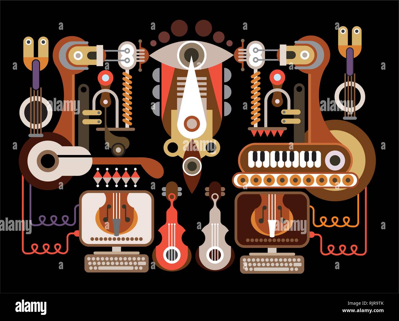 Fatory Instruments Violin factory Stock Vector Images - Alamy