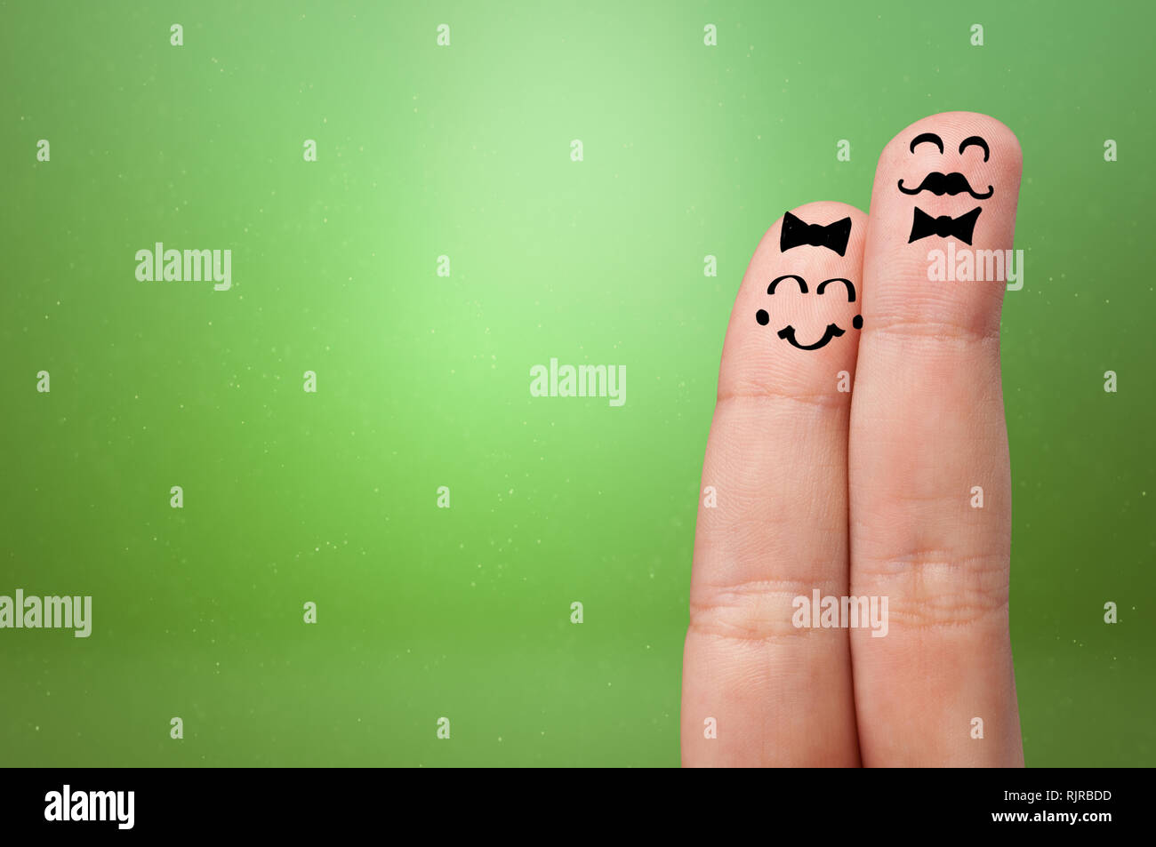 Elegant happy face fingers hugs each other Stock Photo - Alamy