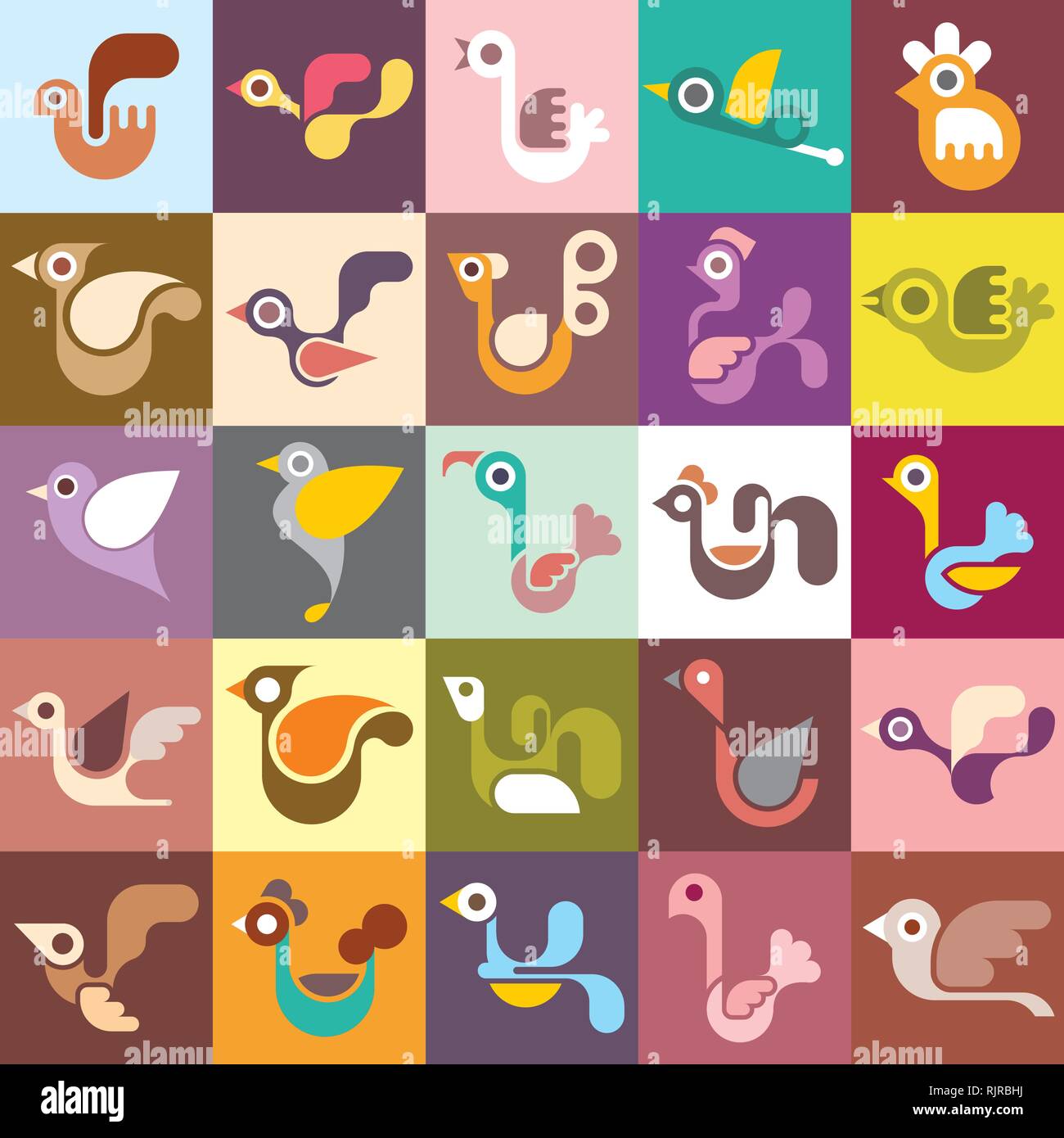 Birds vector seamless wallpaper Stock Vector Image & Art - Alamy
