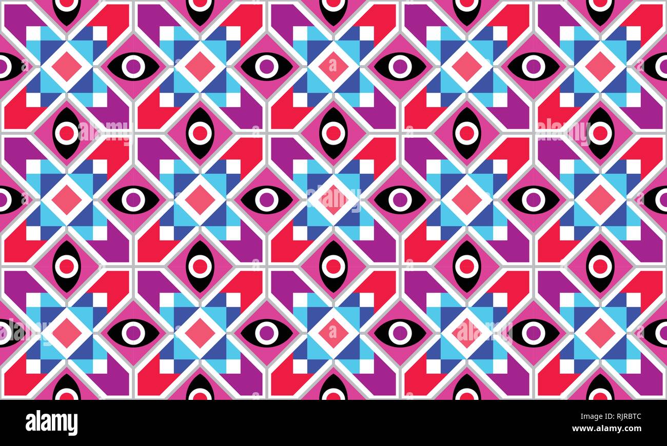 Abstract geometric pattern vector seamless background, ethnic style ...