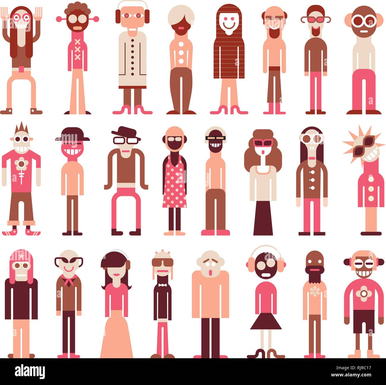 People - isolated vector icons on white background Stock Vector Image ...