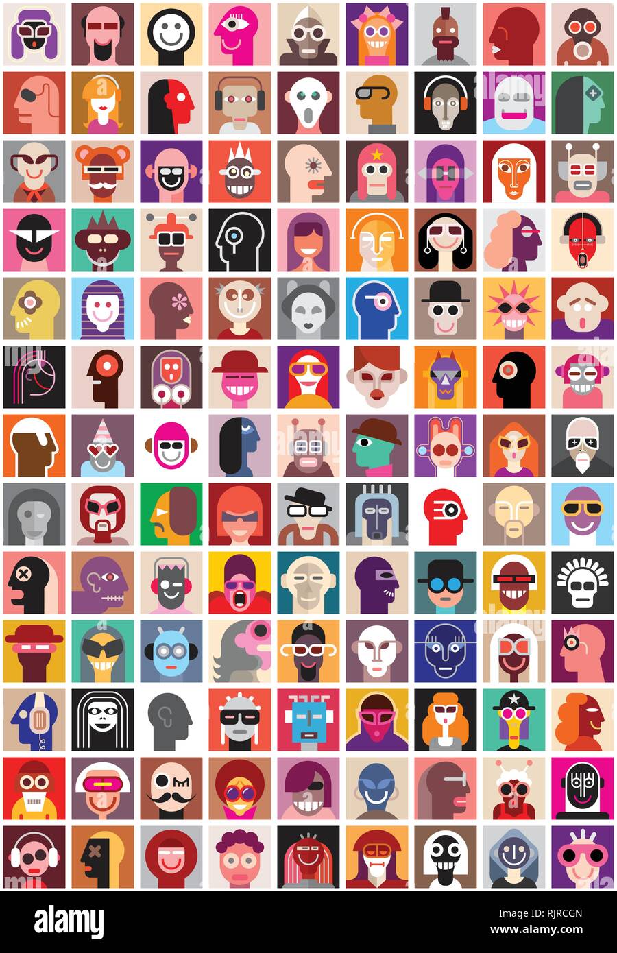 Multiple face composite Stock Vector Images Alamy