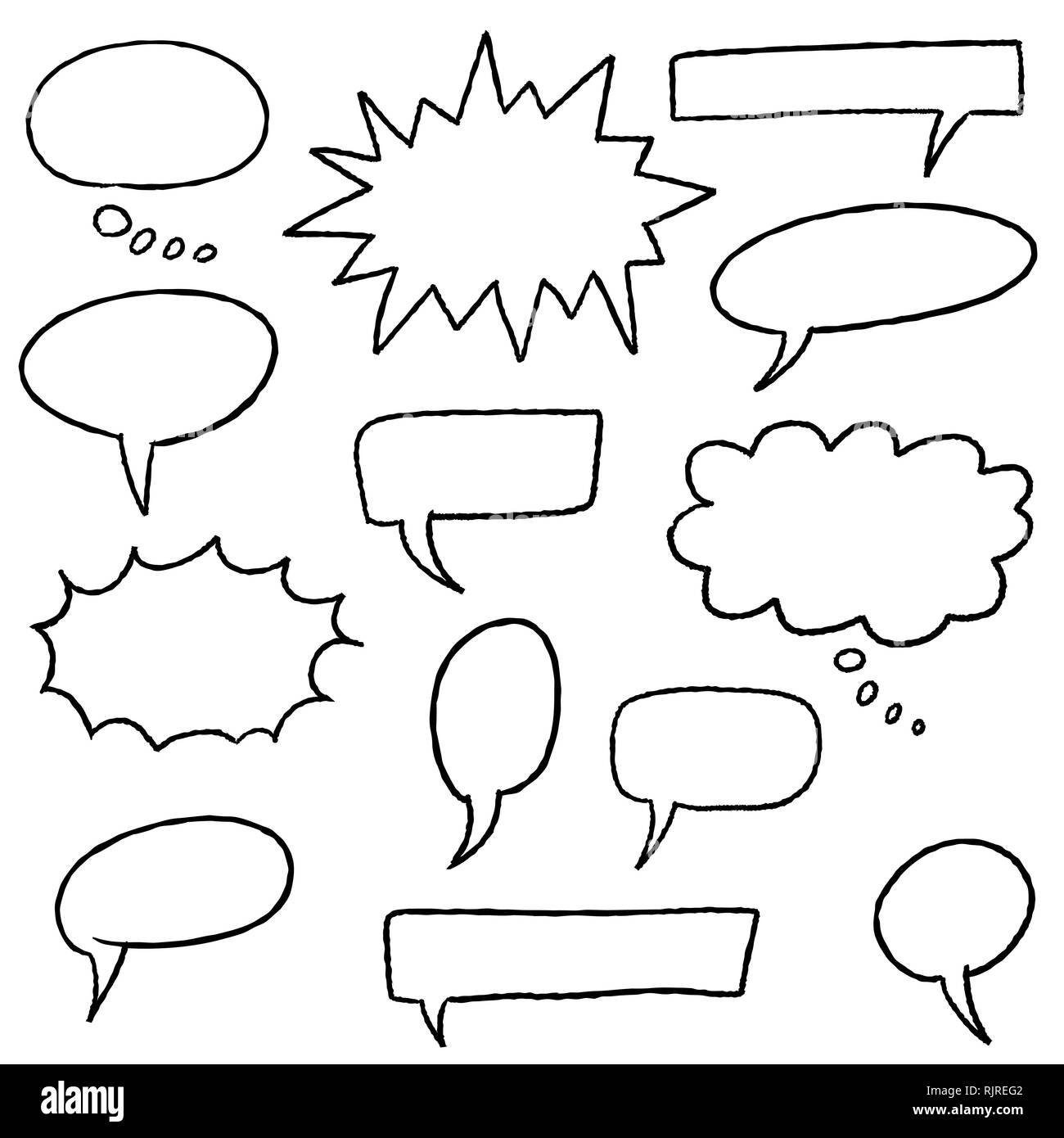 Blank speech bubbles - cartoon style illustration set Stock Vector ...
