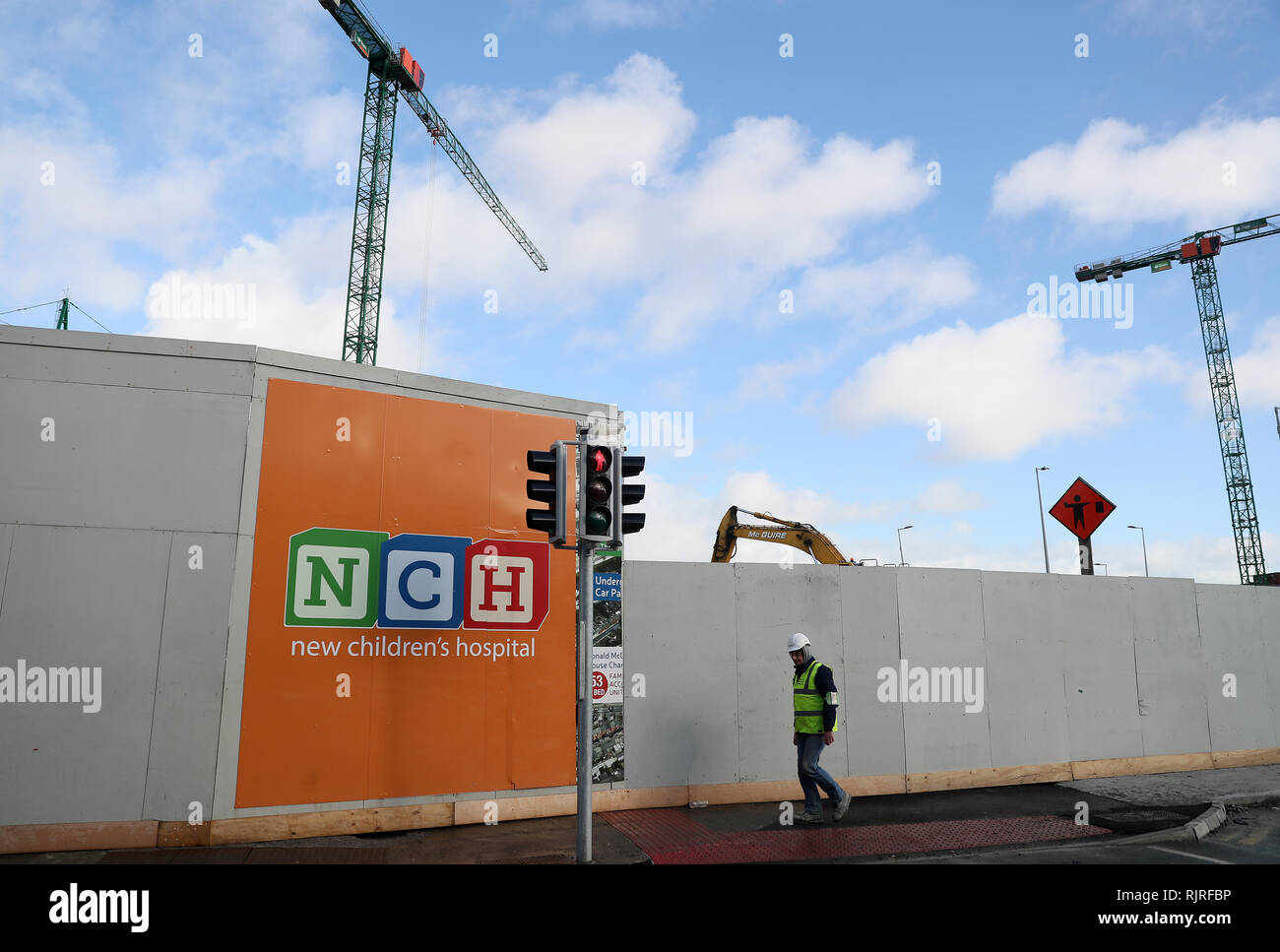 Work continues at the site of the new National Children's Hospital at St. James Hospital in Dublin. Stock Photo