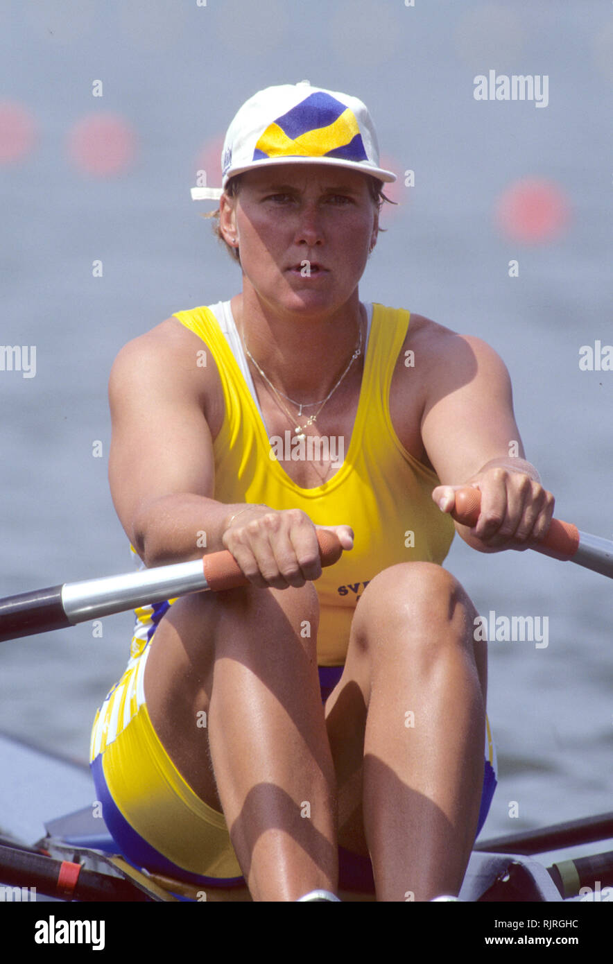 Atlanta, USA. SWE W1X, Maria BRANDIN, 1996 Olympic Rowing Regatta Lake Lanier, Georgia [Mandatory Credit Peter Spurrier/ Intersport Images] Stock Photo