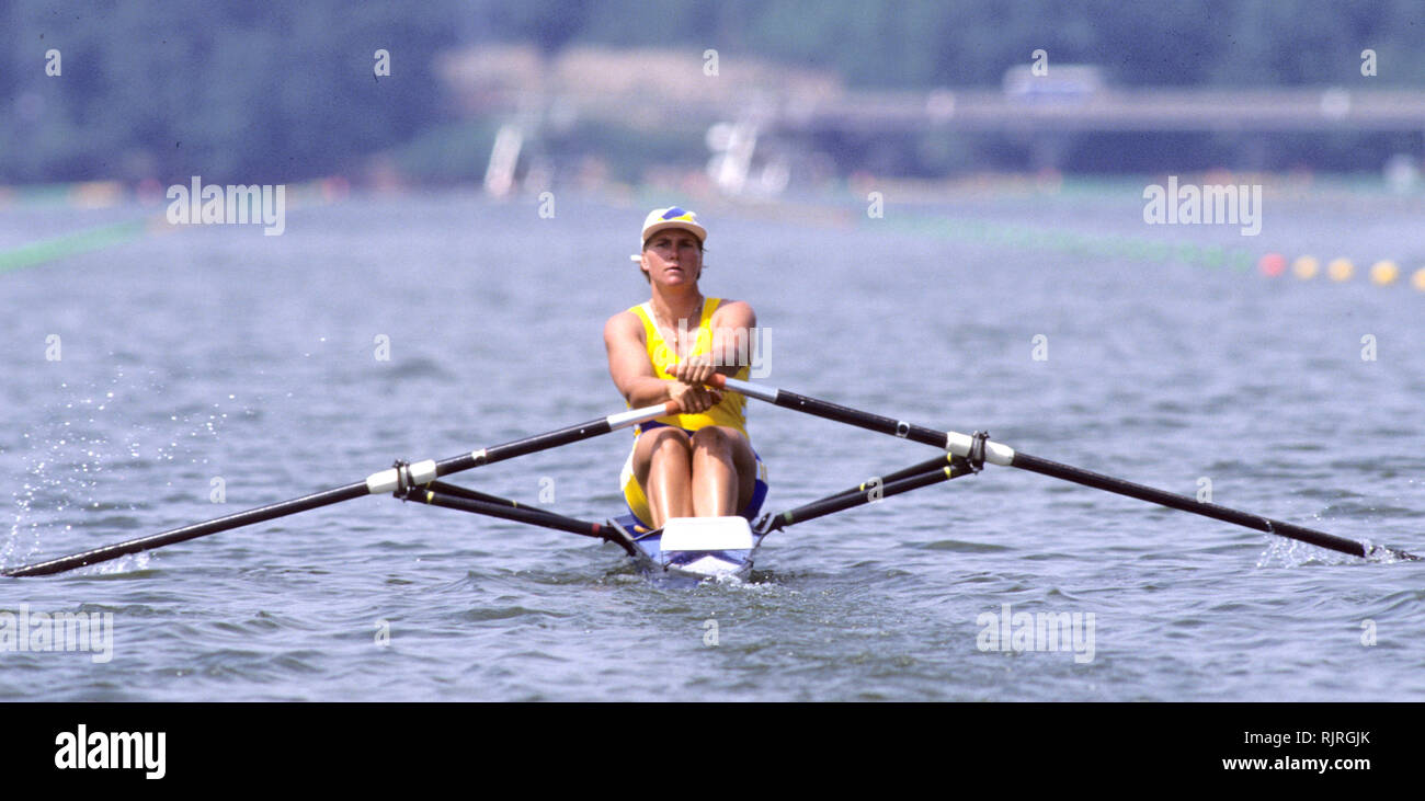 Atlanta, USA., SWE W1X, Maria BRANDIN, 1996 Olympic Rowing Regatta, Lake Lanier, Georgia,  [Mandatory Credit Peter Spurrier/ Intersport Images] Stock Photo