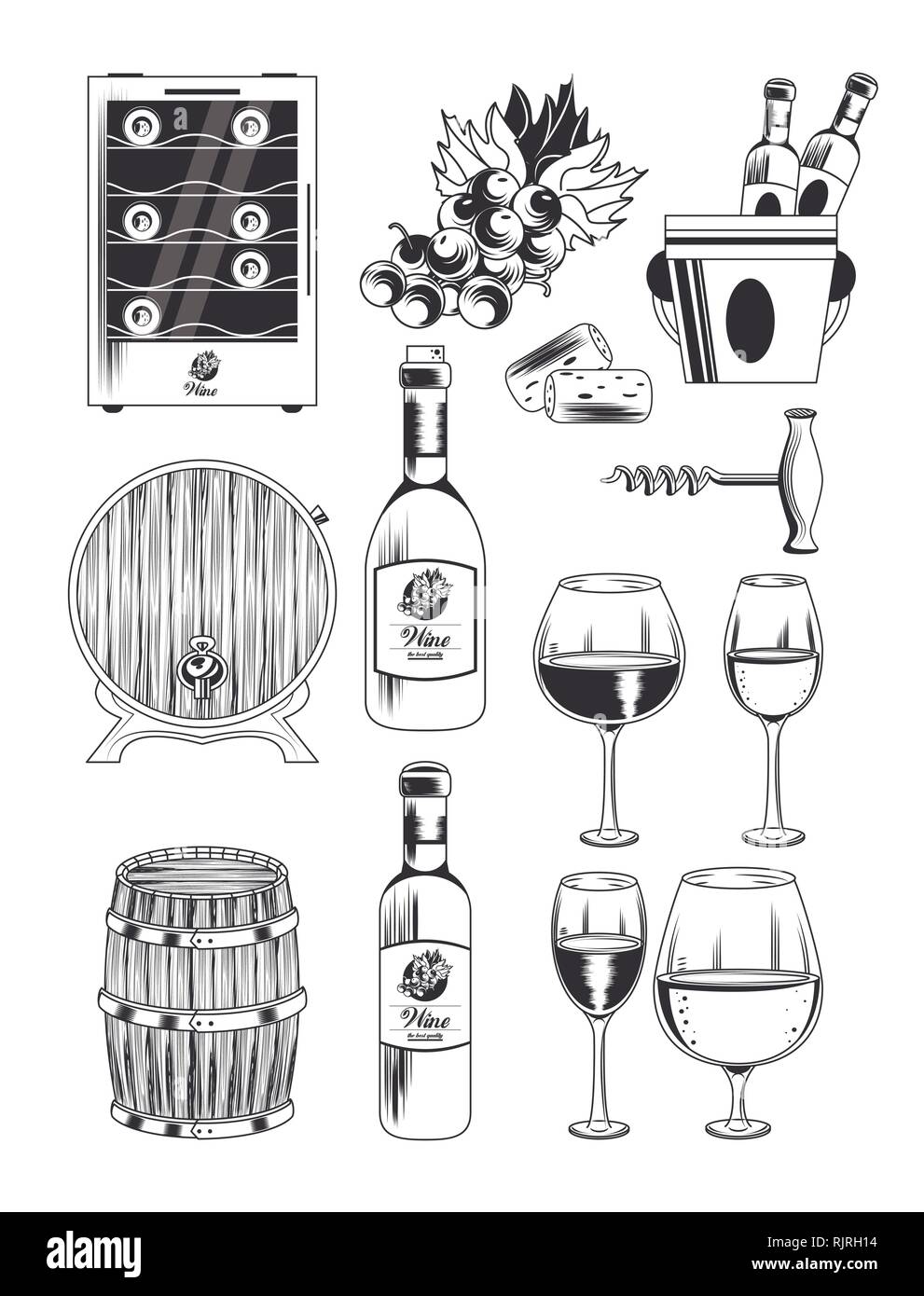 Winery and wine icons Stock Vector Image & Art - Alamy