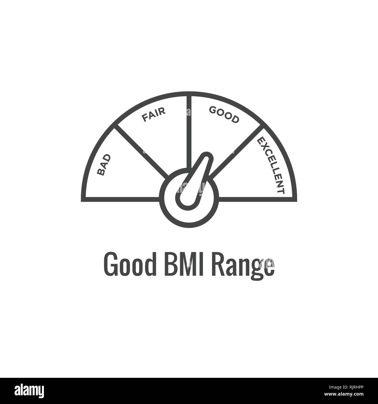 BMI / Body Mass Index Icon w image portraying weight balance Stock Vector