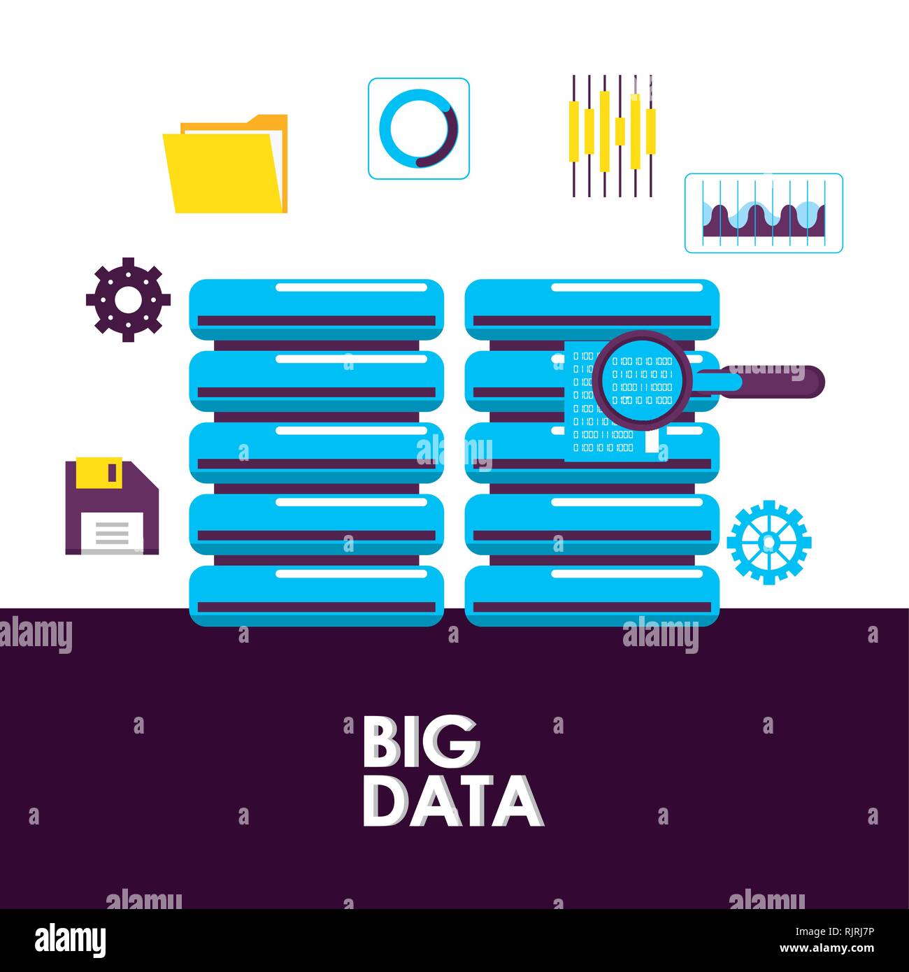 Big data technology Stock Vector