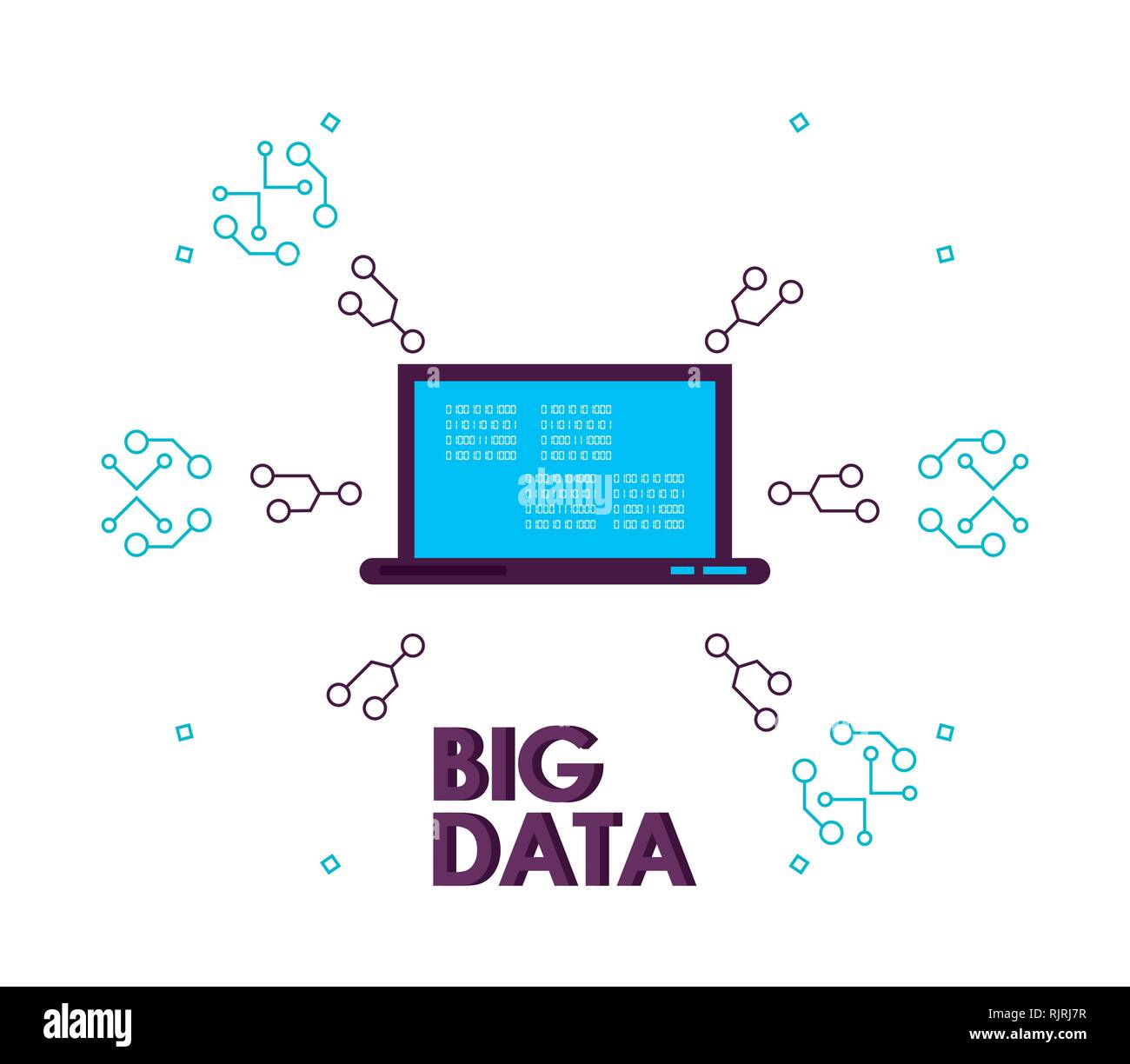 Big data microchip computer Cut Out Stock Images & Pictures - Alamy