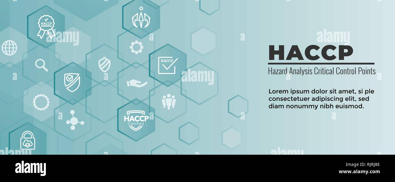 HACCP | Hazard Analysis Critical Control Points icon set and web header ...