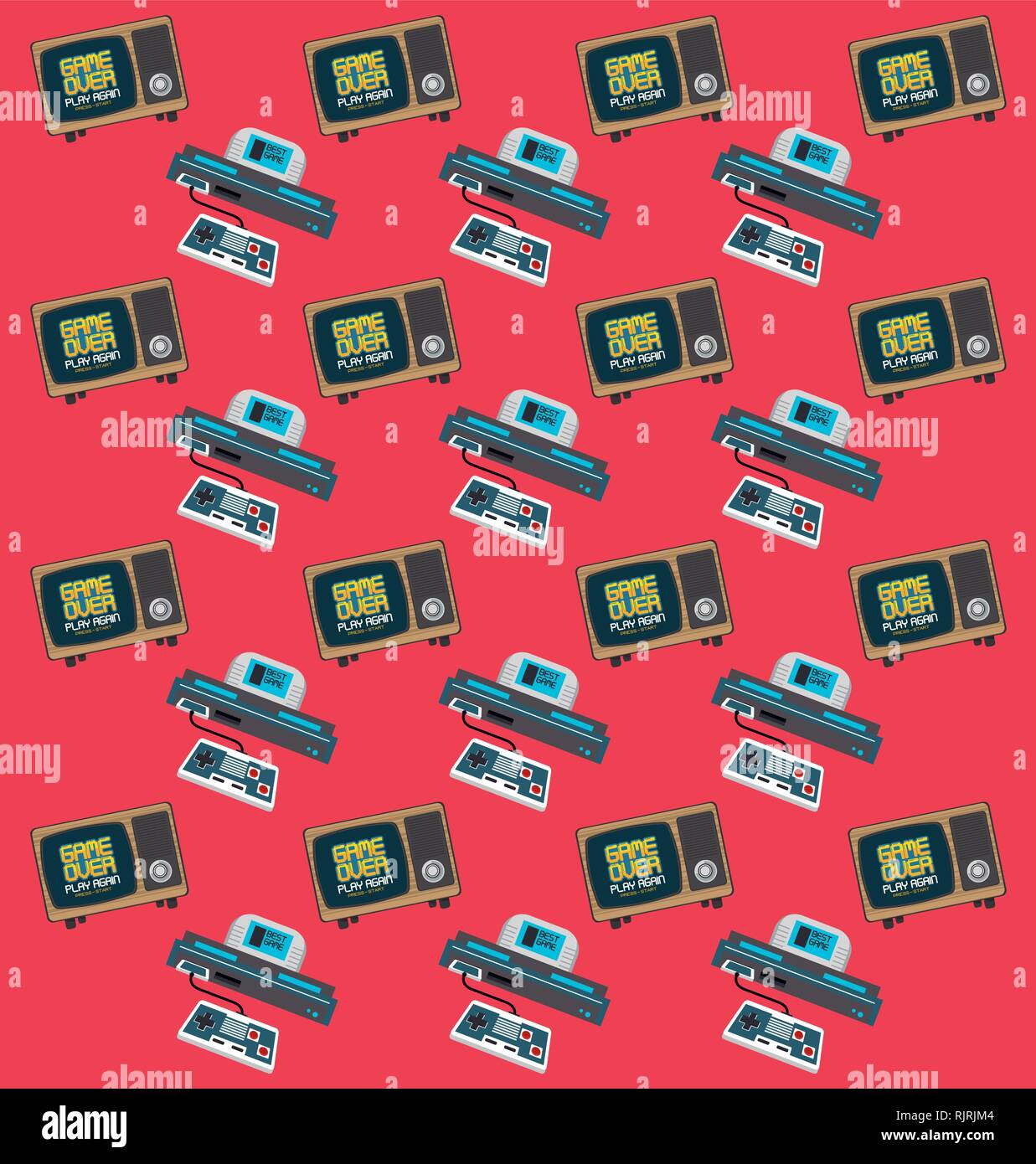videogames vintage background Stock Vector