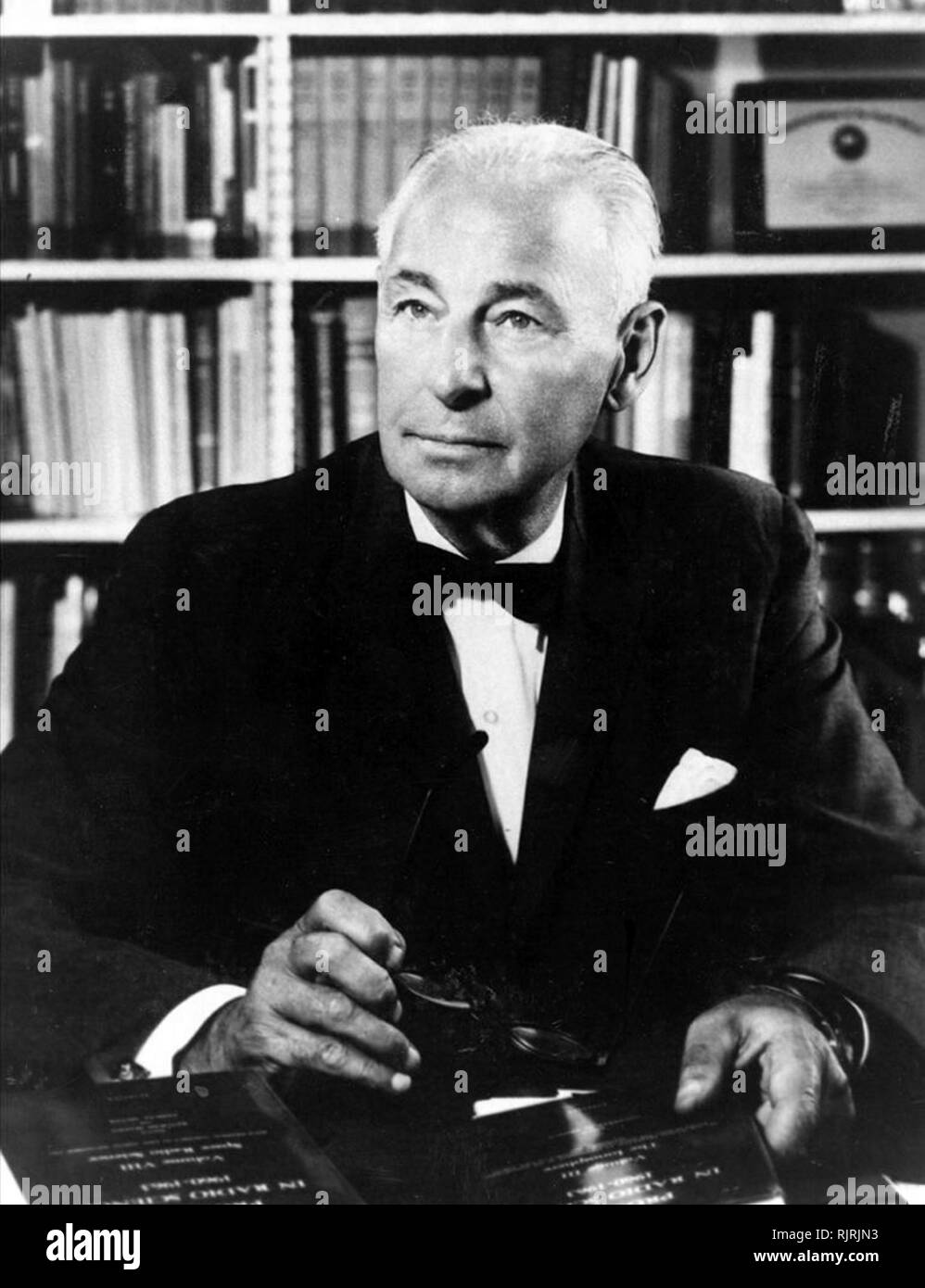Lloyd Viel Berkner (1905 - 1967), American physicist and engineer. He was one of the inventors of the measuring device that since has become standard at ionospheric stations. He was a named member of the In UFO conspiracy theories, Majestic 12 (or MJ-12); code name of an alleged secret committee of scientists, military leaders, and government officials, formed in 1947 by an executive order by U.S. President Harry S. Truman to facilitate recovery and investigation of alien spacecraft Stock Photo