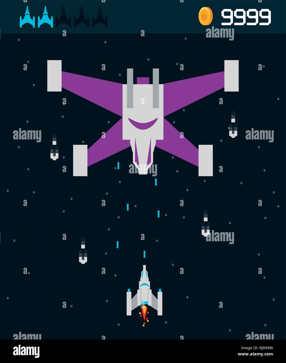 videogame spaceship alien Stock Vector Image & Art - Alamy