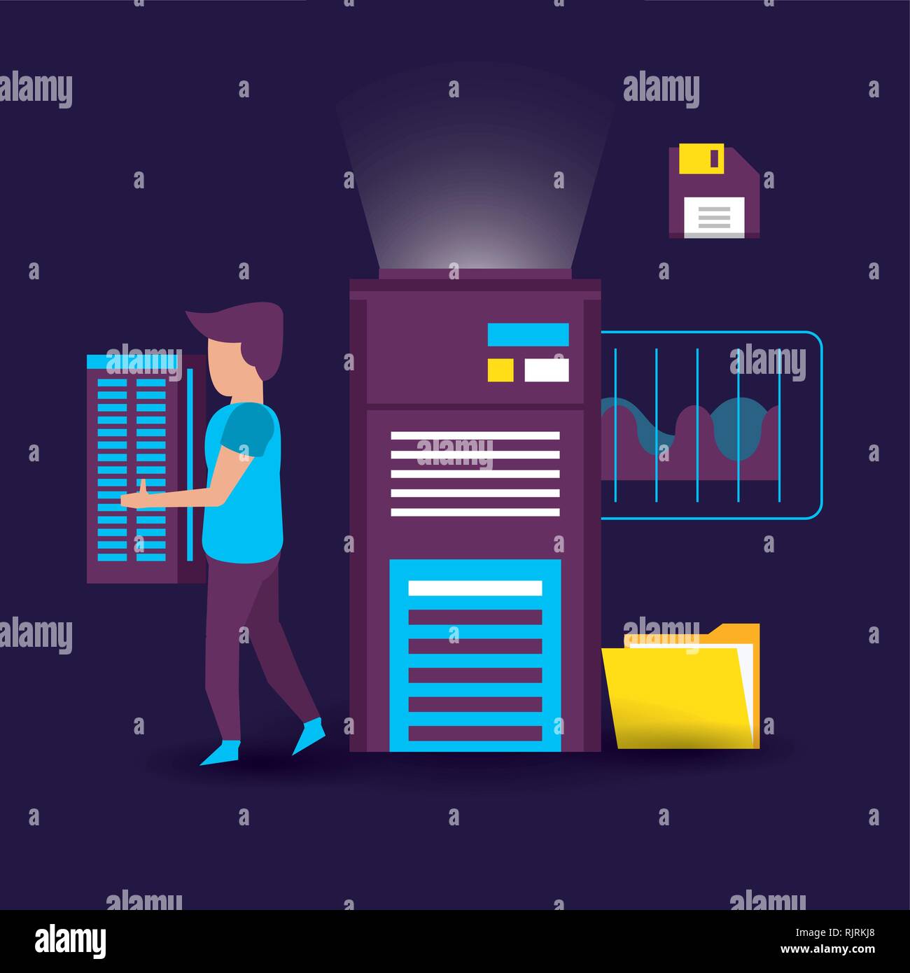 big data and coworker Stock Vector