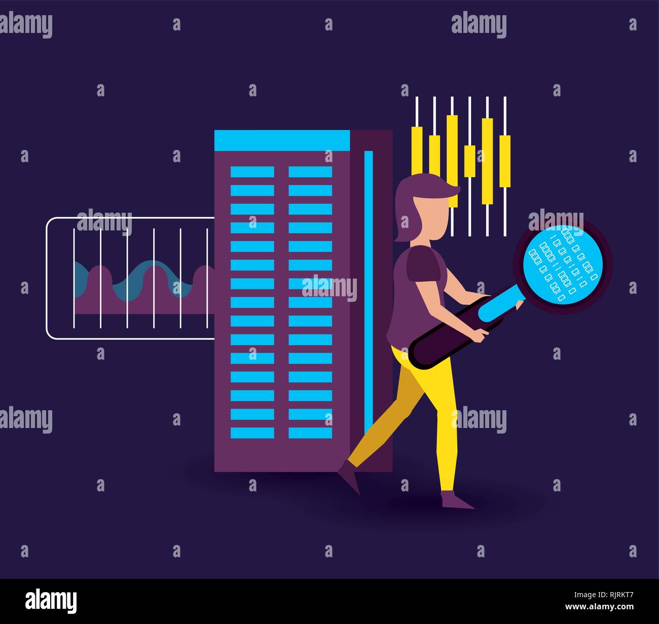 big data and coworker Stock Vector