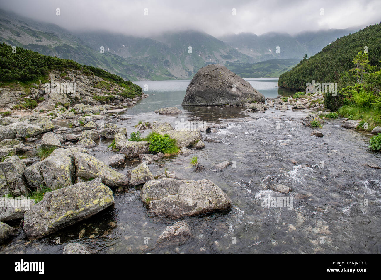 The Poland Valley of Five Lakes in the Tatra National Park,Lesser Poland Voivodeship, Poland. Stock Photo