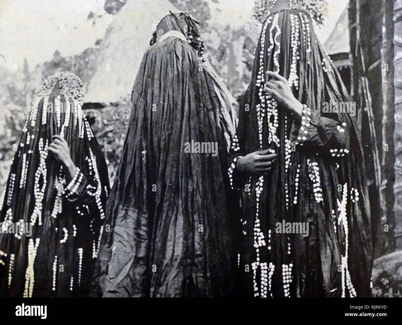 Tribal witch doctors, Cameroons, West Africa circa 1935 Stock Photo