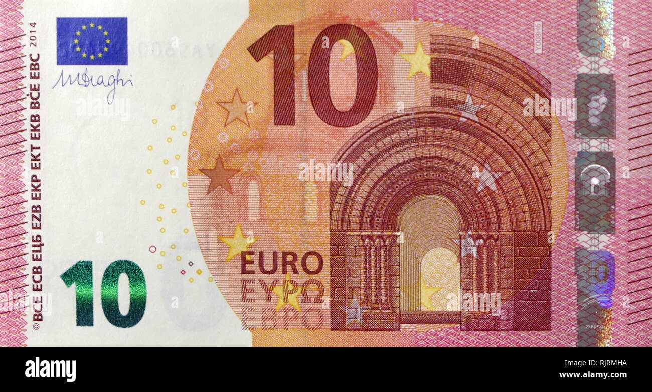 10 Euro Banknote, issued in Greece Stock Photo