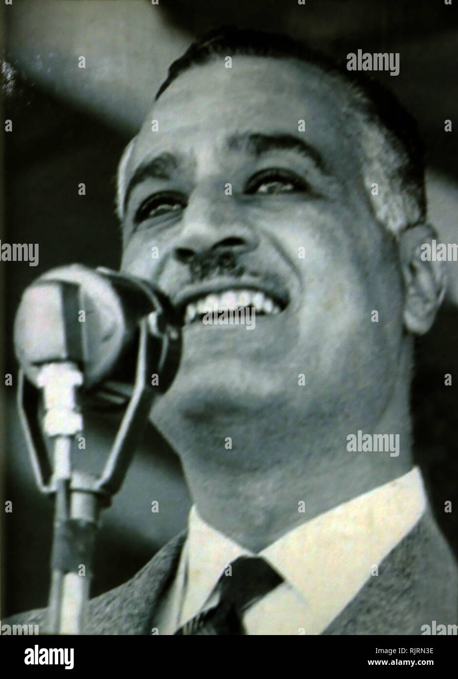 Gamal Abdel Nasser (1918 - 1970), President of Egypt, serving from 1956 until his death in 1970. Nasser led the 1952 overthrow of the monarchy and introduced far-reaching land reforms the following year Stock Photo