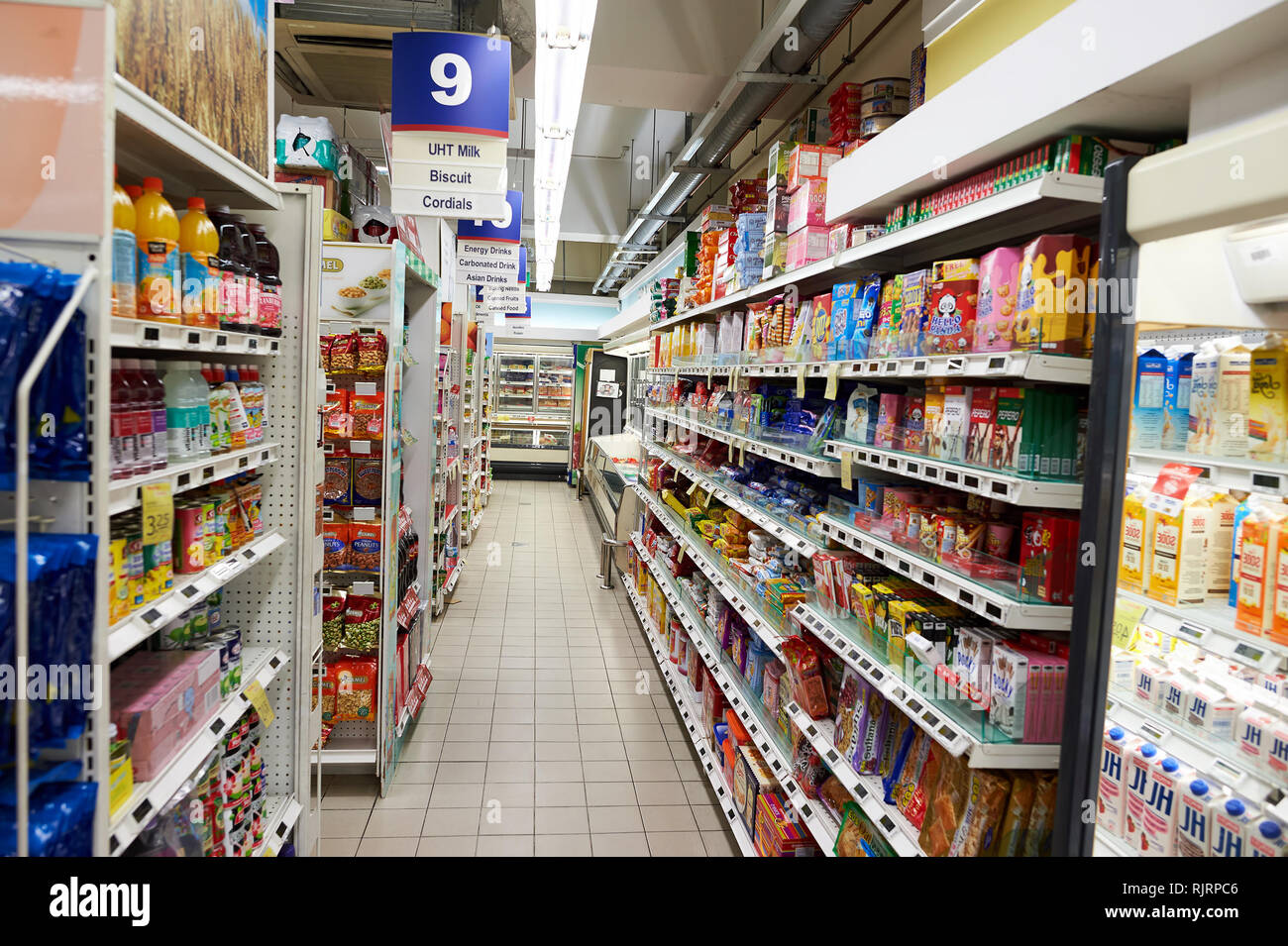 SINGAPORE NOVEMBER 07, 2015 interior of grocery store in Singapore