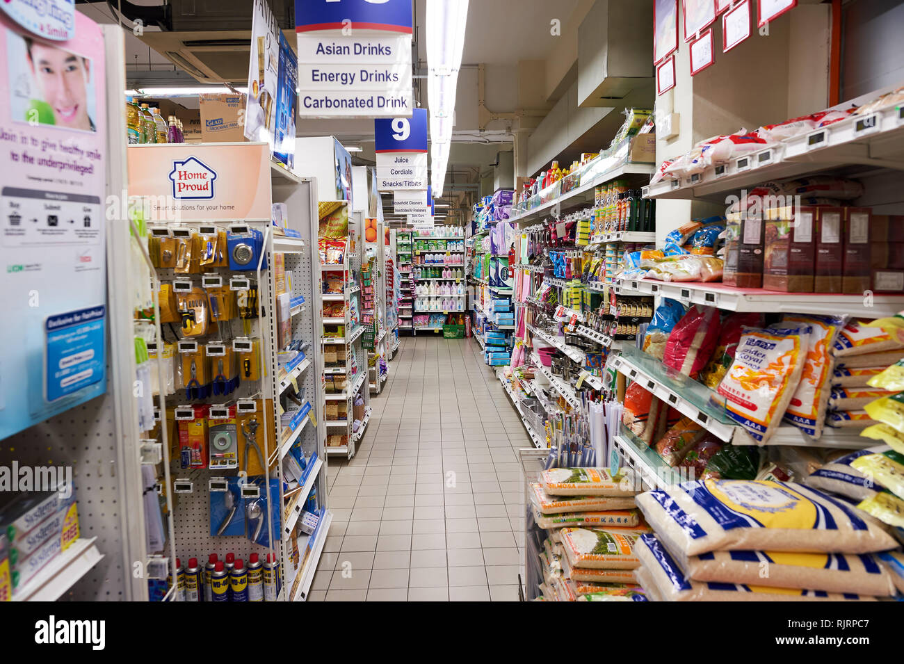 SINGAPORE NOVEMBER 07, 2015 interior of grocery store in Singapore