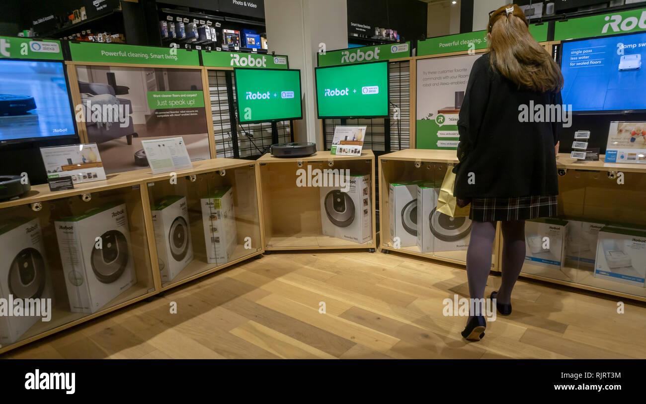 A display of iRobot's Roomba vacuum cleaner in a store in New York on on  Tuesday, February 5, 2019. iRobot is scheduled to release fourth-quarter  earnings after the bell tomorrow. (Â© Richard
