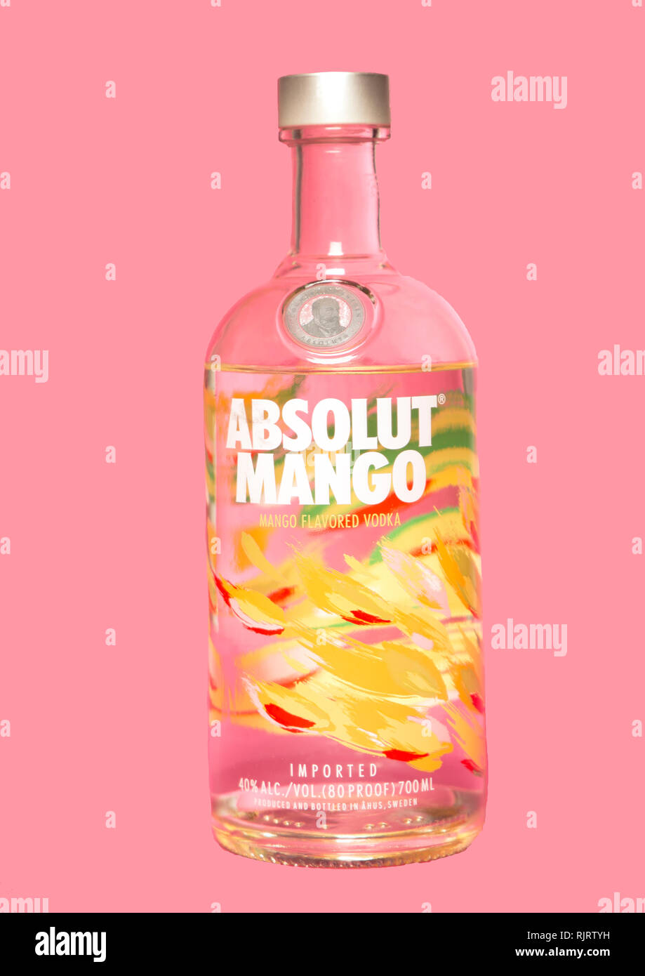 Absolut Mango Vodka - Studio Product image Stock Photo