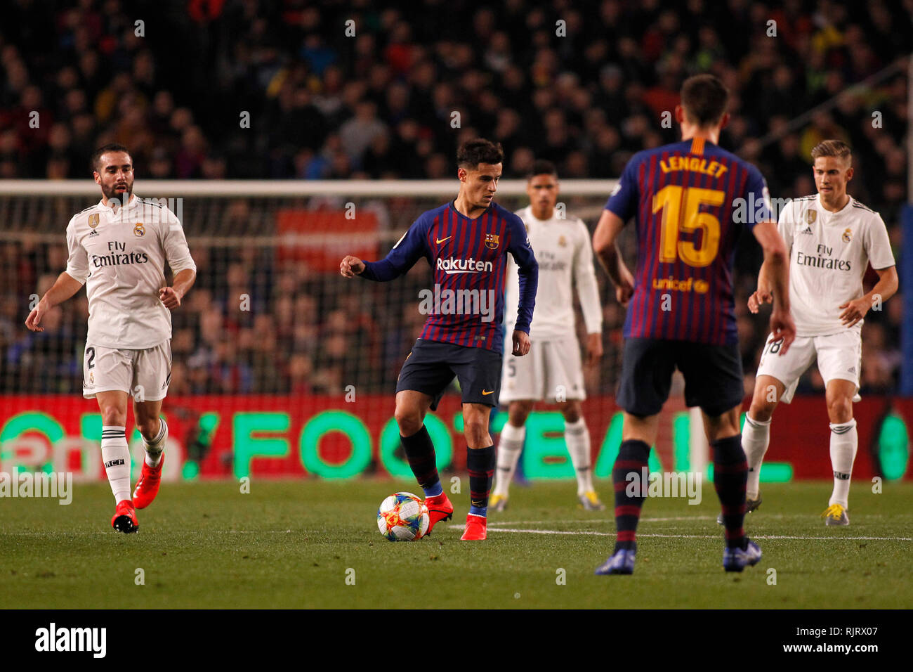 Spain La Copa, Semi finals, First Leg, FC Barcelona vs. Real Madrid, reporting live during the game Stock Photo