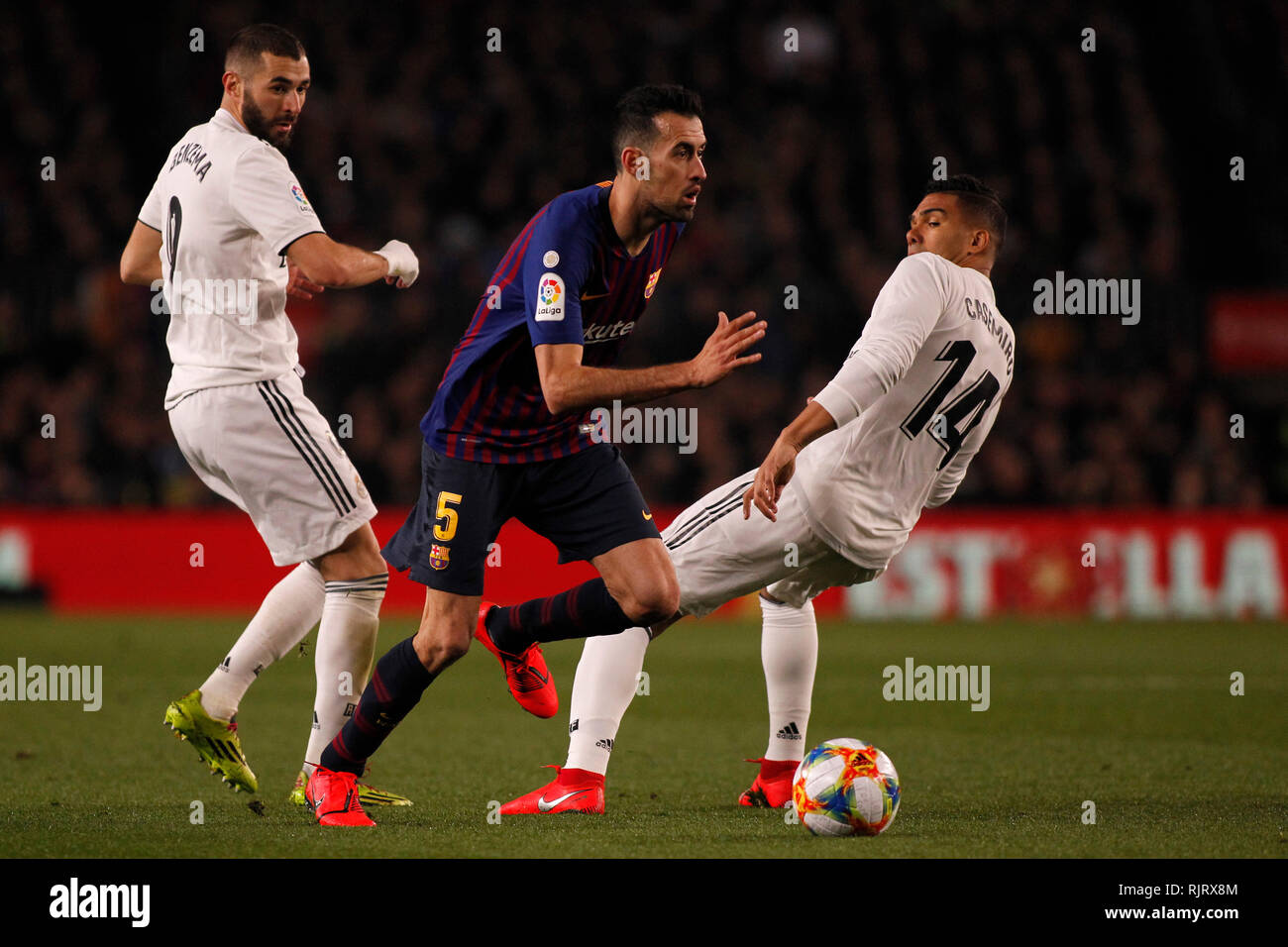 Spain La Copa, Semi finals, First Leg, FC Barcelona vs. Real Madrid, reporting live during the game Stock Photo